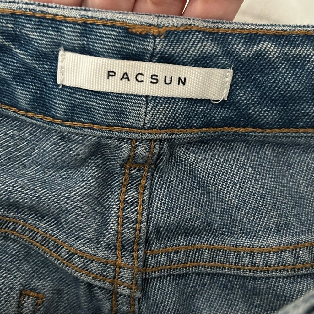 Pacsun Denim Jean Mom Shorts Women’s Size 26 Medium Wash 100% Cotton - Picture 5 of 7